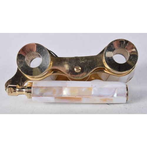 1183 - A PAIR OF MOTHER OF PEARL OPERA GLASSES. 18 cm x 8 cm.