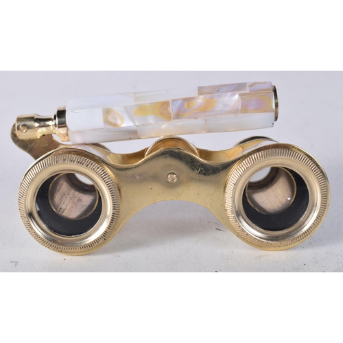 1183 - A PAIR OF MOTHER OF PEARL OPERA GLASSES. 18 cm x 8 cm.