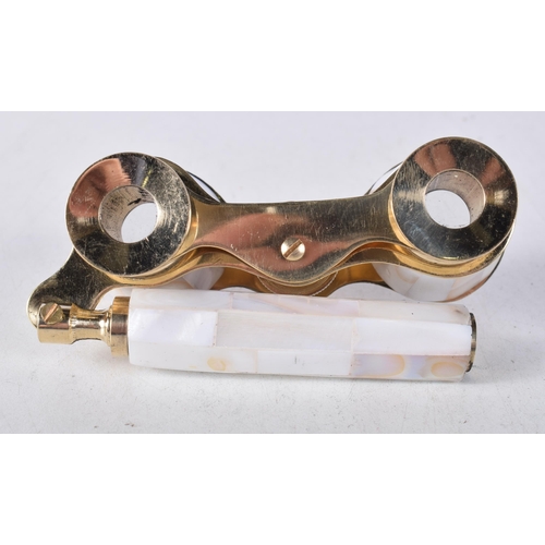 1194 - A PAIR OF MOTHER OF PEARL OPERA GLASSES. 18 cm x 8 cm.