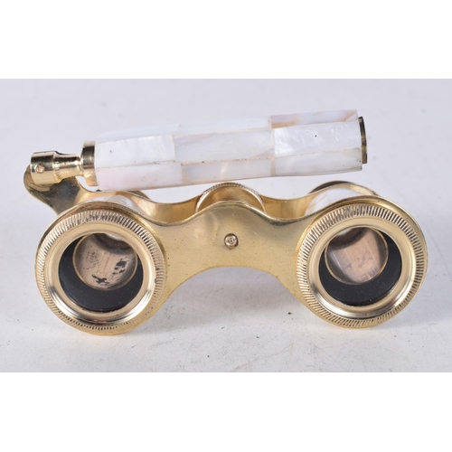 1194 - A PAIR OF MOTHER OF PEARL OPERA GLASSES. 18 cm x 8 cm.