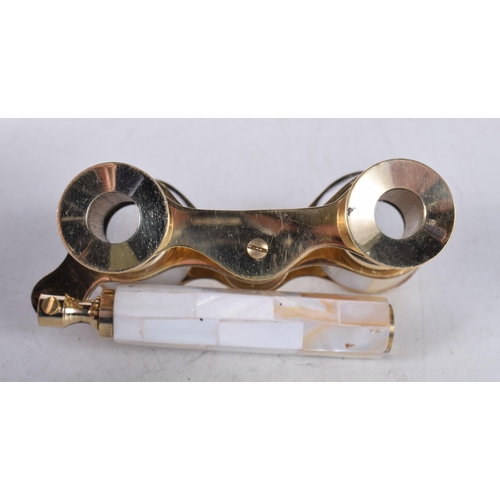 1216 - A PAIR OF MOTHER OF PEARL OPERA GLASSES. 18 cm x 8 cm.