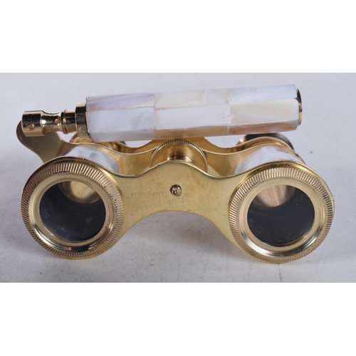 1220 - A PAIR OF MOTHER OF PEARL OPERA GLASSES. 18 cm x 8 cm.