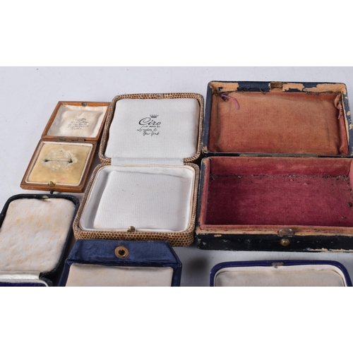 1226 - TWELVE ANTIQUE JEWELLERY BOXES. Largest 12 cm x 6 cm. (12)