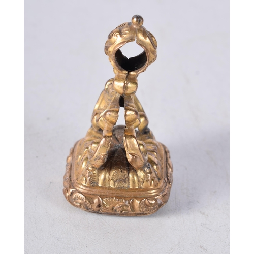 1234 - AN EARLY 19TH CENTURY ENGLISH GOLD AND AGATE WATCH FOB SEAL. 19.2 grams. 4 cm x 2.5 cm.