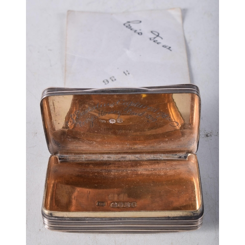 1244 - AN EARLY 19TH CENTURY ENGLISH SILVER SNUFF BOX of Prisoner of War interest. London 1814. 65.9 grams.... 