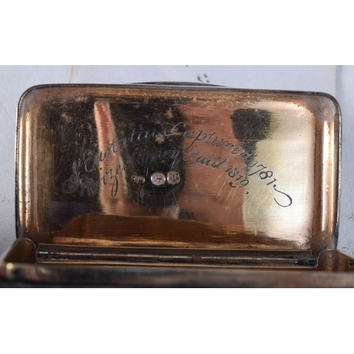 1244 - AN EARLY 19TH CENTURY ENGLISH SILVER SNUFF BOX of Prisoner of War interest. London 1814. 65.9 grams.... 