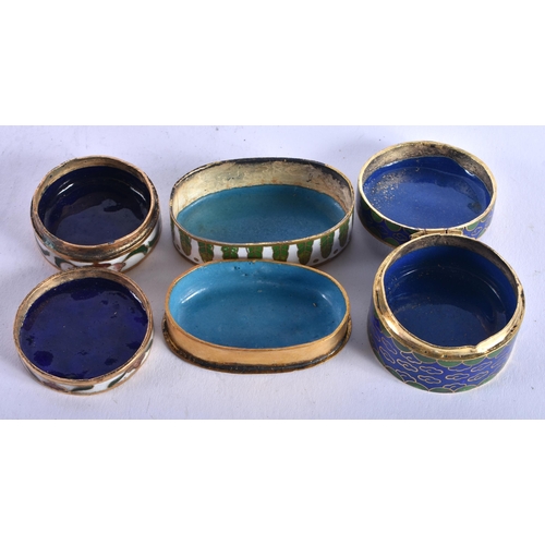 1295 - Three Cloisonne Boxes and Covers. Largest 3.6cm x 2.3cm, total weight 104g (3)