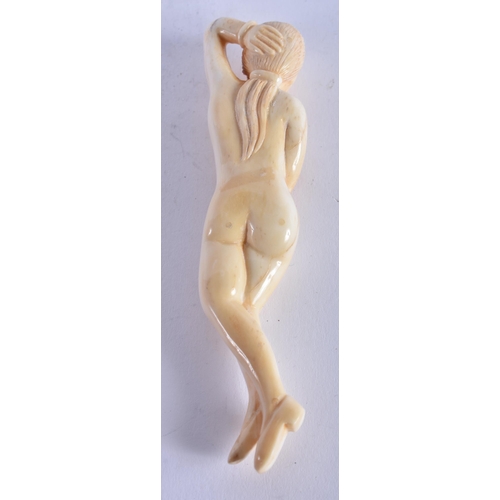 1299 - A Chinese Bone Female Medicine Doll. 12.9cm x 3.1cm x 1.8cm, weight 50g