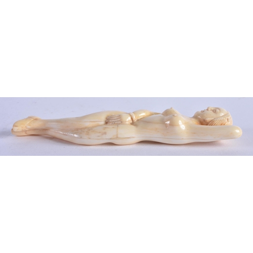 1299 - A Chinese Bone Female Medicine Doll. 12.9cm x 3.1cm x 1.8cm, weight 50g