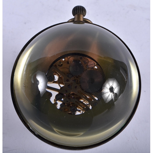 1308 - A Large Skeleton Ball Clock. 8cm Diameter. Not working, weight 619g