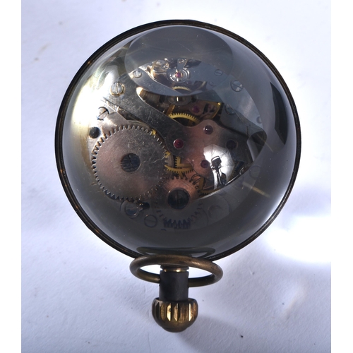 1309 - A Small Skeleton Ball Clock. 4.8cm Diameter. Working, weight 171.5g