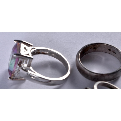 1314 - Nine Silver Rings. Stamped 925, Sizes G,K,P,Q & R, total weight 31g (9)