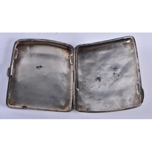 1318 - A Rare English Silver Curved Back Case with Niello Decoration. Hallmarked Birmingham 1912