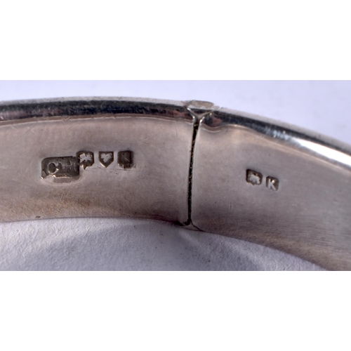 1324 - Two Bright Cut Silver Bracelets. Hallmarked Chester 1950 and 1960. Internal diameter 5.5cm, total we... 