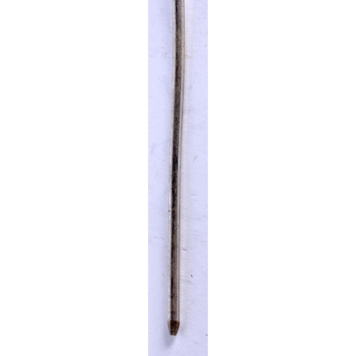 1350 - A CHINESE WHITE METAL HAIR SLIDE. 21 grams. 18 cm long.