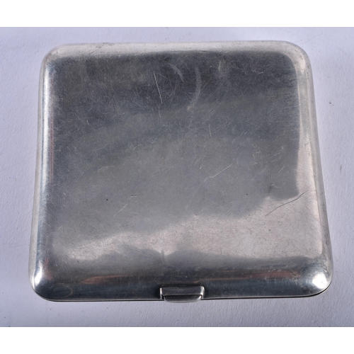 1385 - A STERLING SILVER EROTIC CIGARETTE CASE. 89.8 grams. 8 cm x 7.75 cm.