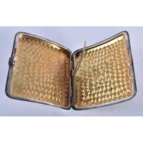 1385 - A STERLING SILVER EROTIC CIGARETTE CASE. 89.8 grams. 8 cm x 7.75 cm.