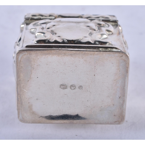 1406 - AN ANTIQUE SILVER BOX. 26.2 grams. 4.5 cm square.