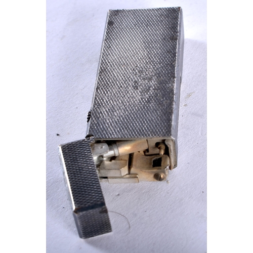 1412 - A Cased Dunhill Silver Type Lighter, with paperwork. 6.4cm x 2.3cm x 1.2cm, weight 78g