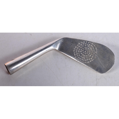 1456 - AN UNUSUAL P ANDERSON DIAMOND IRON SILVER GOLF HEAD. 268 grams. 15 cm x 6 cm.