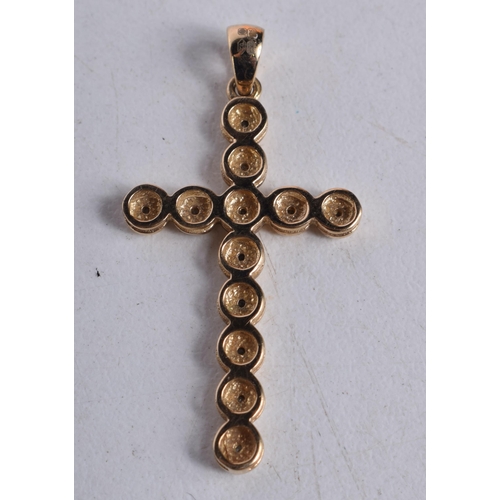 1492 - A 9CT GOLD CRUCIFIX PENDANT. 2.4 grams. 3.75 cm x 2 cm.