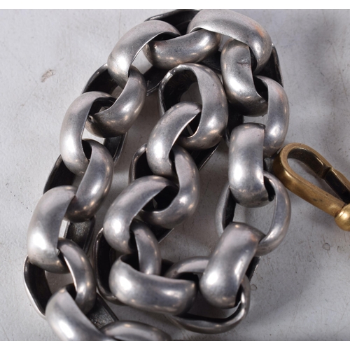 1499 - AN ANTIQUE WATCH CHAIN. 57.6 grams. 38 cm long.