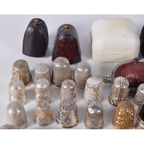 1534 - A Collection of 77 Silver Thimbles with various marks. Total weight of silver 347g (77)