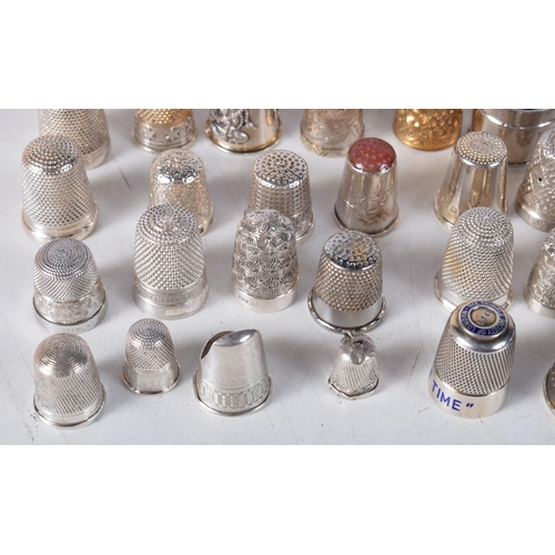 1534 - A Collection of 77 Silver Thimbles with various marks. Total weight of silver 347g (77)