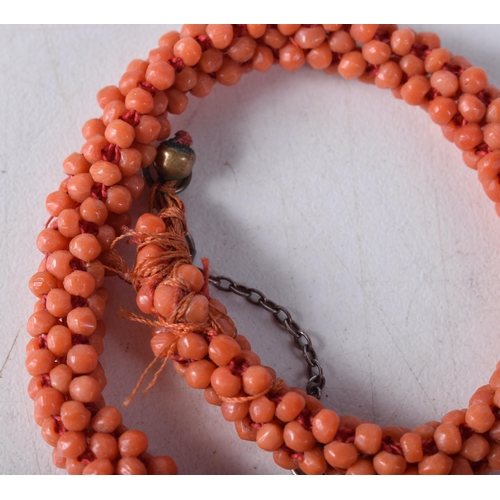 1554 - A CORAL NECKLACE. 24 grams. 41 cm long.