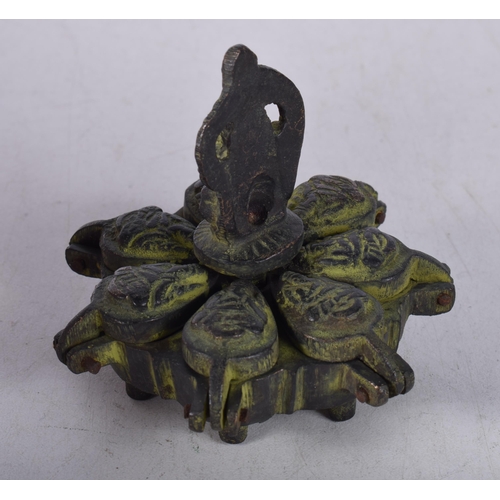 1570 - Indian Bronze Spice Box. 6cm x 7cm, weight 221.1g