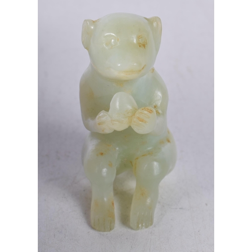 1574 - A Carved Jade Monkey. 7.1cm x 4.7cm x 3.5cm, weight 99g