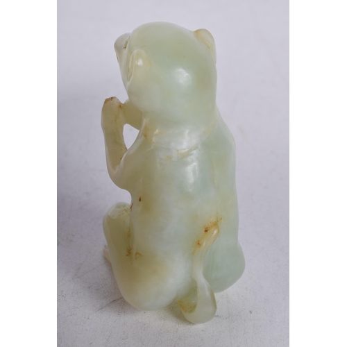 1574 - A Carved Jade Monkey. 7.1cm x 4.7cm x 3.5cm, weight 99g