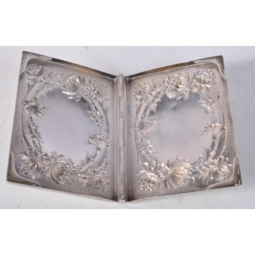 1578 - A Silver Note Book Cover. Stamped Sterling. 8cm x 6cm x 1cm, weight 52.8