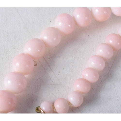 1607 - A PINK CORAL NECKLACE. 49 grams. 51 cm long.