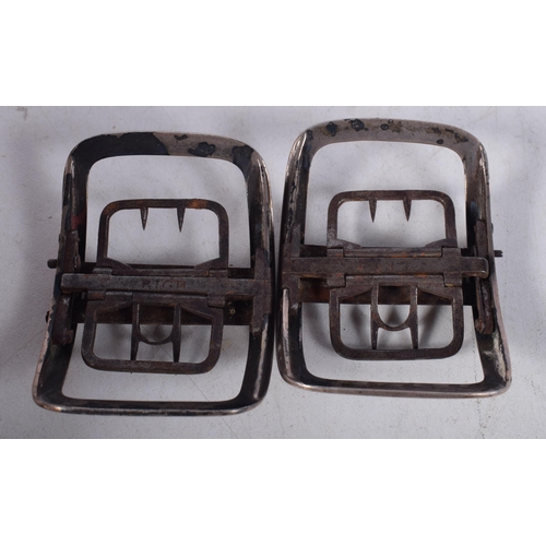 1620 - TWO ANTIQUE BUCKLES. 66 grams. 4.5 cm x 6 cm. (2)