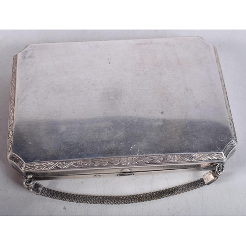 1622 - AN ANTIQUE SILVER COMPACT. 237 grams. 8 cm x 11 cm.