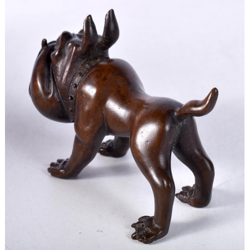 1638 - A JAPANESE BRONZE DOG. 349 grams. 6 cm x 8 cm.