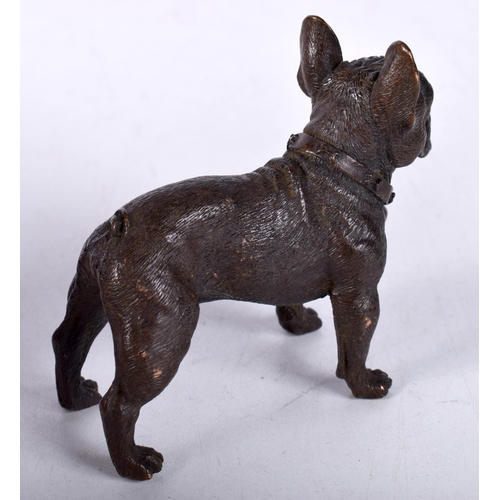 1639 - A JAPANESE BRONZE DOG. 232 grams. 6.5 cm x 7.5 cm.