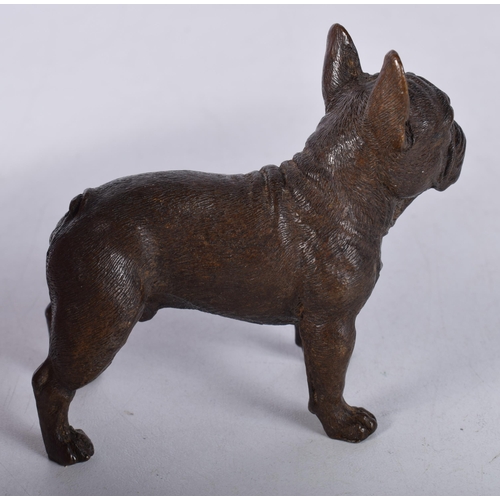 1647 - A JAPANESE BRONZE DOG. 314 grams. 7.5 cm x 6.5 cm.