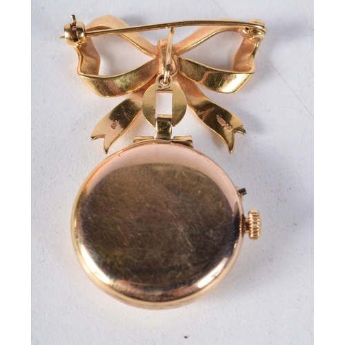 1683 - A 9CT GOLD FOB WATCH. 18.7 grams. 4.5 cm x 3 cm.