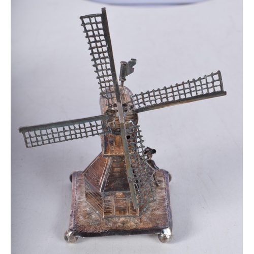 1687 - AN ANTIQUE SILVER WINDMILL. Sheffield 1897. 49.9 grams. 11.25cm x 9.25cm.