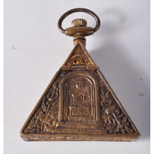 1732 - A Masonic Pocket Watch. 6.2cm x 4.9cm, working