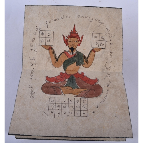 2444 - AN UNUSUAL EARLY 20TH CENTURY SOUTHEAST ASIAN THAI WATERCOLOUR BOOKLET painted with deities and anim... 