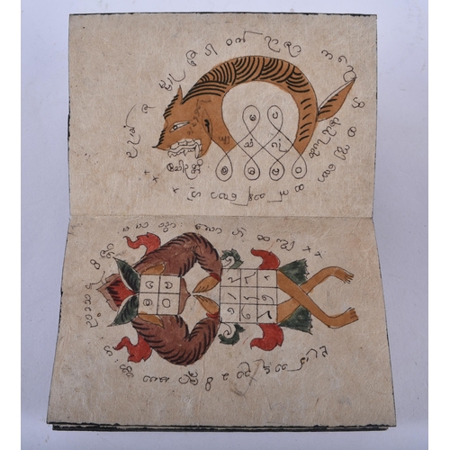 2444 - AN UNUSUAL EARLY 20TH CENTURY SOUTHEAST ASIAN THAI WATERCOLOUR BOOKLET painted with deities and anim... 