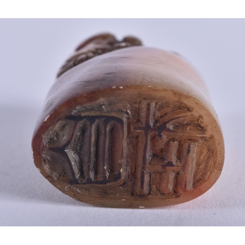 2691 - A CHINESE CARVED SOAPSTONE SEAL 20th Century. 44 grams. 5 cm x 2.75 cm.