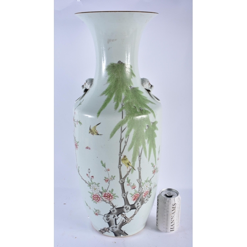 2233 - A LARGE LATE 19TH CENTURY CHINESE PORCELAIN VASE Late Qing, painted with birds and foliage. 58 cm x ... 