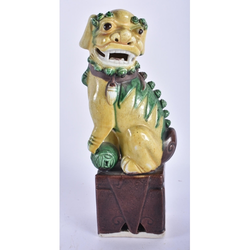 2235 - A 19TH CENTURY CHINESE FAMILLE VERTE PORCELAIN FIGURE OF A DOG OF FOE Kangxi style. 20 cm high.