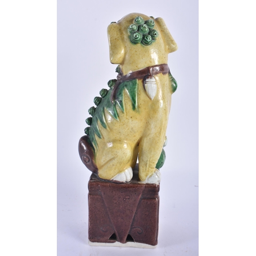 2235 - A 19TH CENTURY CHINESE FAMILLE VERTE PORCELAIN FIGURE OF A DOG OF FOE Kangxi style. 20 cm high.