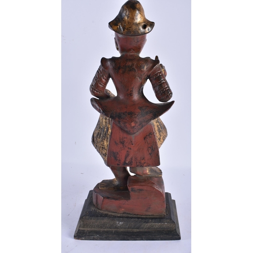 2241 - A LARGE 19TH CENTURY CHINESE CARVED AND GILT LACQUER WOOD FIGURE OF A MALE Qing. 38 cm x 15 cm.