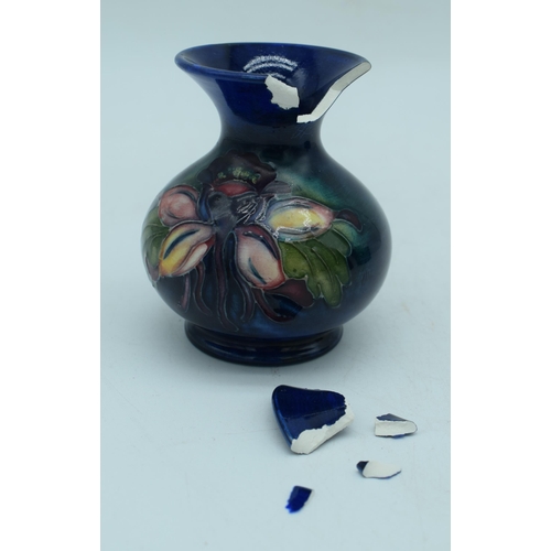 3501 - Boxed Moorcroft Seasonal Flower Collection Poinsettia Miniature Vase 2020 together with a Slipper Or... 